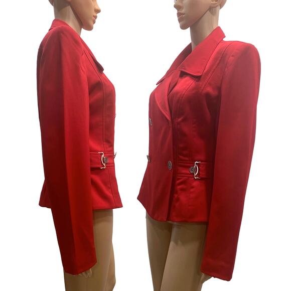 80s 90s Tailored Red Wool Blazer | MOD Jacket | S - Picture 5 of 9